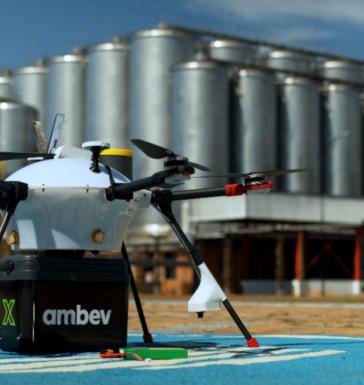 Ambev testa delivery com drone